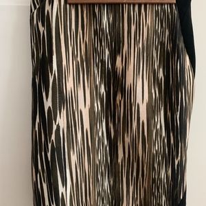 Diane Von Furtstenberg leopard skirt/ black panel